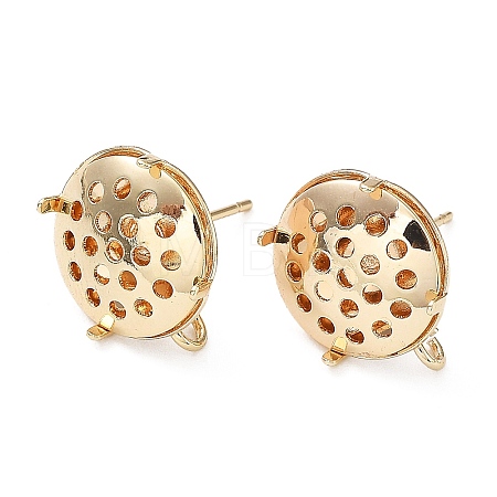 Brass Stud Earring Findings KK-Q785-15G-1