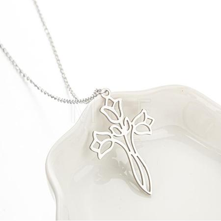 304 Stainless Steel Cutout Pendant Necklaces for Women WGF4B22-02-1