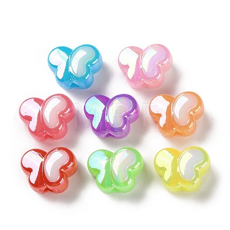 AB Color Plated Jelly Style Acrylic Beads SACR-I005-12B-1