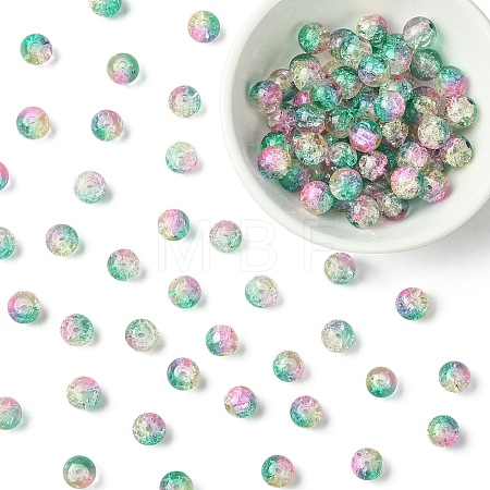 100Pcs Crackle Glass Beads CCG-YW0001-19B-04-1