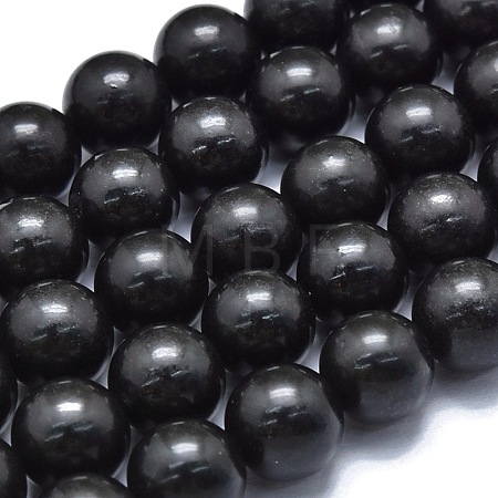 Natural Shungite Beads Strands G-M353-A04-10mm-1