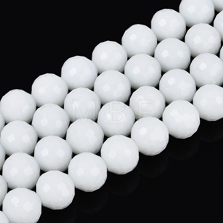 Opaque Solid Color Glass Bead Strands GLAA-R095-P10mm-01-1