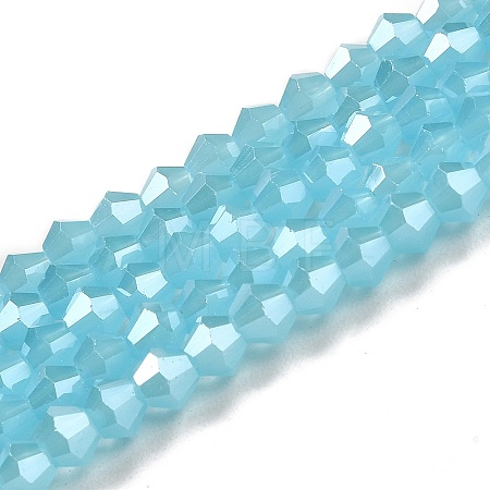 Imitation Jade Electroplate Glass Beads Strands LS-GLAA-F029-J4mm-C03-1