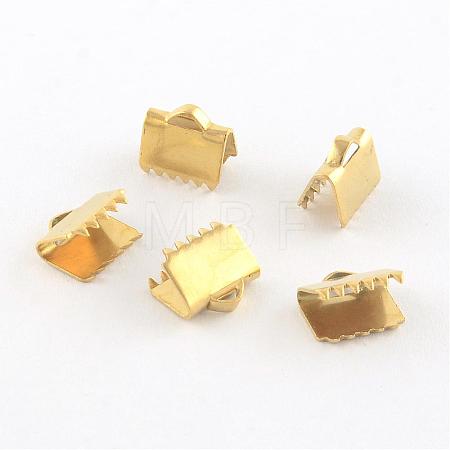 304 Stainless Steel Ribbon Crimp Ends STAS-Q187-02G-1