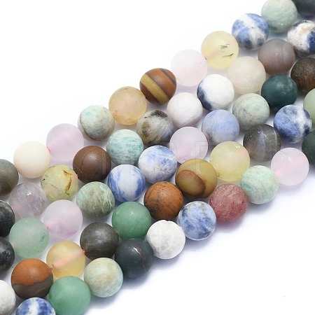 Natural Mixed Gemstone Beads Strands G-K310-H01-8mm-1