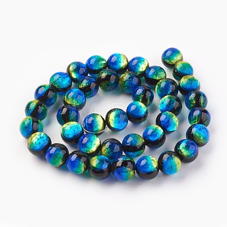 Handmade Silver Foil Glass Lampwork Beads LAMP-P051-M02-12mm-1
