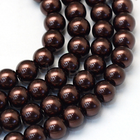 Baking Paint Pearlized Glass Pearl Round Bead Strands HY-Q003-4mm-40-1