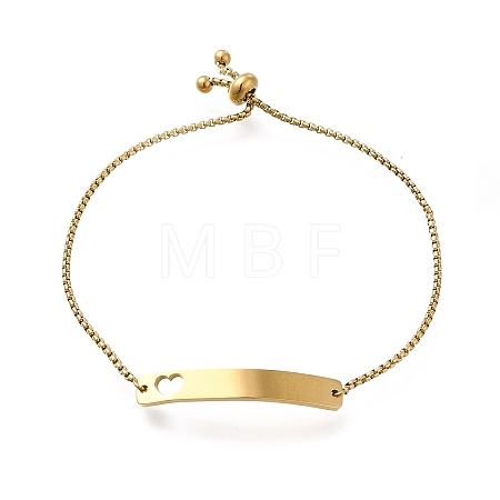304 Stainless Steel Box Chain Slider Bracelets BJEW-M233-05G-1