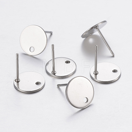 Non-Tarnish 304 Stainless Steel Stud Earring Findings STAS-P198-25-10mm-1