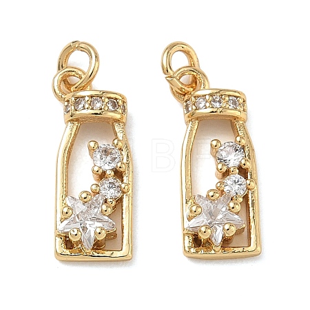 Brass Micro Pave Clear Cubic Zirconia Charms CU-CBAF0F8-06G-1