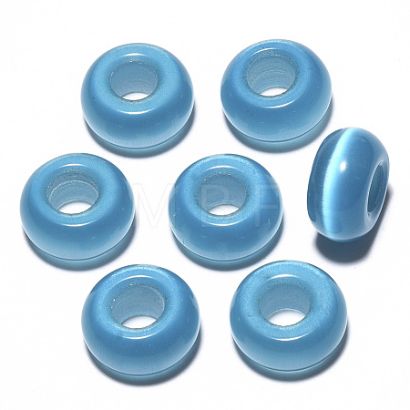 Cat Eye European Beads G-S359-071H-1