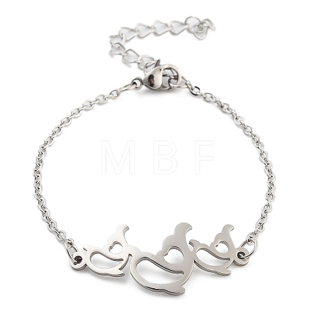 Non-Tarnish Stainless Steel Cable Chain Link Bracelets for Women Men LS-STAS-Z061-01P-03-1
