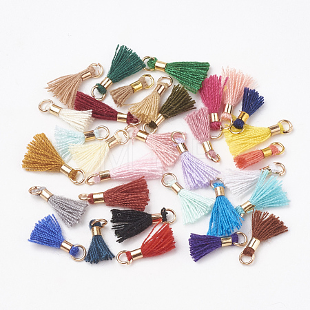Polycotton(Polyester Cotton) Tassel Pendant Decorations FIND-S275-G-M-1