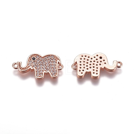 Brass Micro Pave Cubic Zirconia Normal Links ZIRC-K081-93RG-02-1