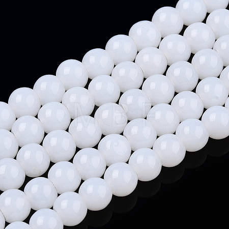 Imitation Jade Glass Beads Strands GLAA-T032-J4mm-01-1