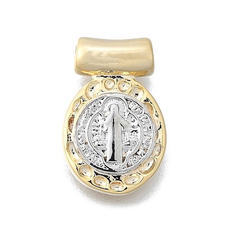 Religion Theme Brass Hammered Pendants KK-V010-09GP-05-1