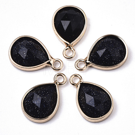 Synthetic Blue Goldstone Charms G-N326-50G-1