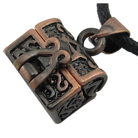 Brass Prayer Box Charms ECF137-1R-1