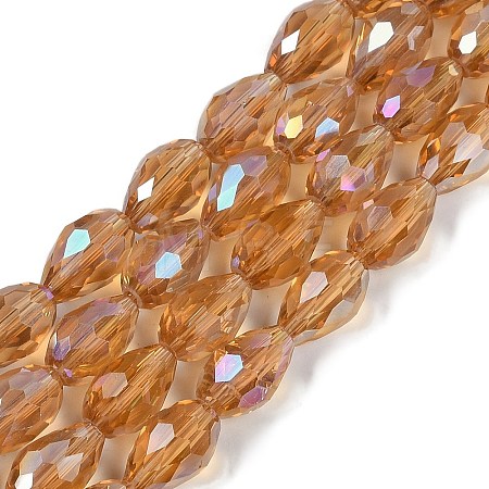Transparent Electroplate Glass Beads Strands EGLA-N013-T8mm-B21-1