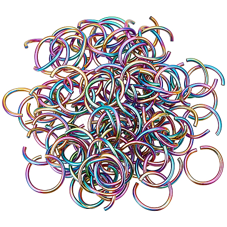 100pcs Rainbow Color 304 Stainless Steel Open Jump Rings STAS-ME0003-78B-1
