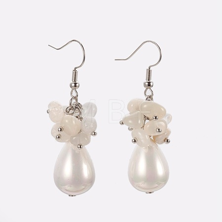 Natural White Moonstone Dangle Earrings EJEW-JE02823-04-1