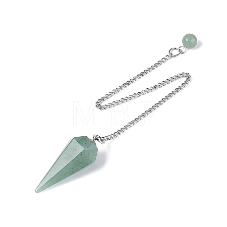 Natural Green Aventurine Dowsing Pendulum Pendants AJEW-N005-01E-1