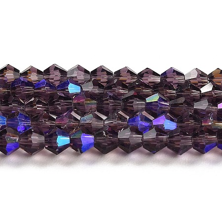 Transparent Electroplate Glass Beads Strands EGLA-A039-T6mm-L04-1