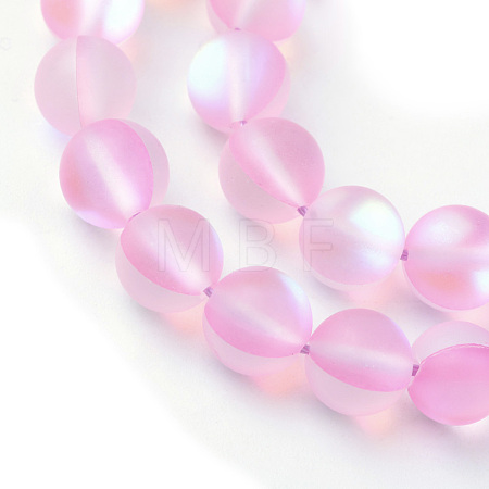 Synthetic Moonstone Beads Strands G-R375-6mm-A12-1