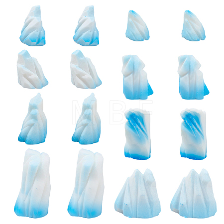16Pcs 8 Style Resin Iceberg Mini Model DJEW-FH0011-46-1