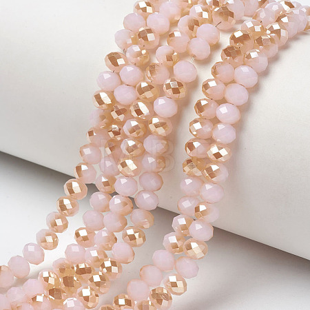Electroplate Glass Beads Strands X-EGLA-A034-J4mm-K03-1
