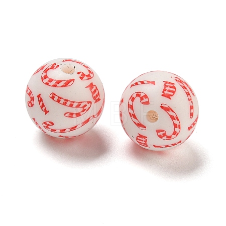 Christmas Round Silicone Beads SIL-K002-02F-1