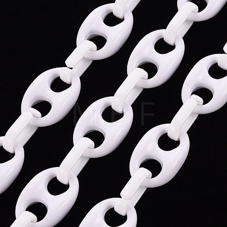 Handmade Opaque Acrylic Coffee Bean Chains X-CHAC-ZX0001-01K-1