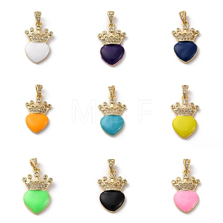 Brass Cubic Zirconia Pendants ZIRC-H122-01G-1