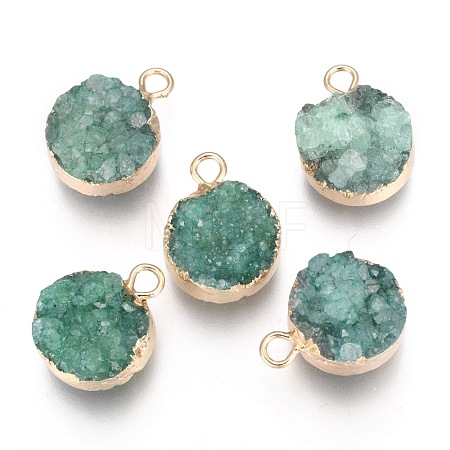 Natural Druzy Agate Pendants G-L566-A02-1