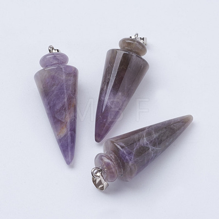 Natural Amethyst Pendants X-G-P236-07-1