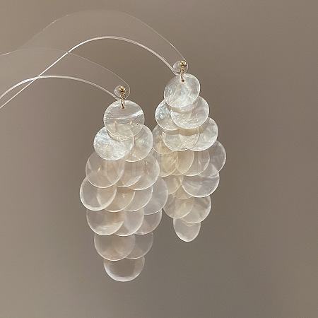 Shell Dangle Stud Earrings FS-WGED06D-18-1