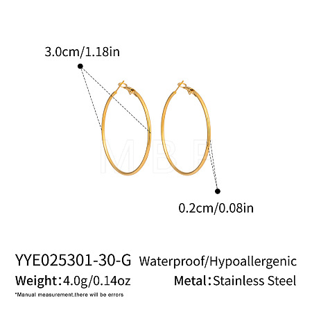 304 Stainless Steel Hoop Earrings OC2065-3-1