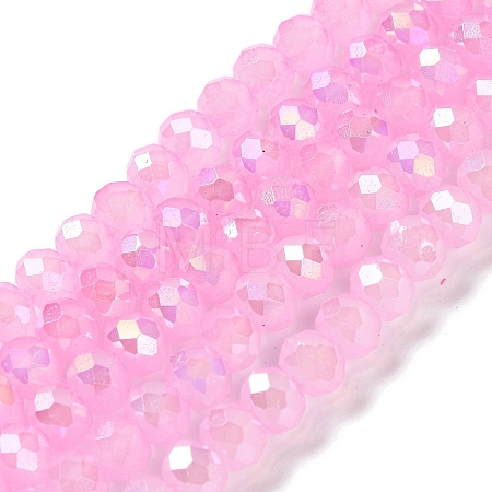 Baking Electroplate Glass Beads Strands DGLA-A039-J8mm-B18-1