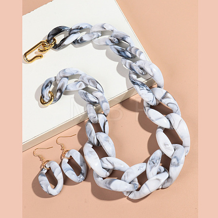 Acrylic Curb Chain Necklaces & Dangle Earrings Sets FS-WGC8108-08-1