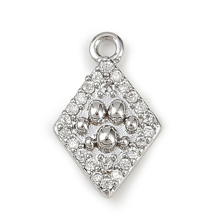 Brass Micro Pave Clear Cubic Zirconia Pendants KK-L238-21P-1