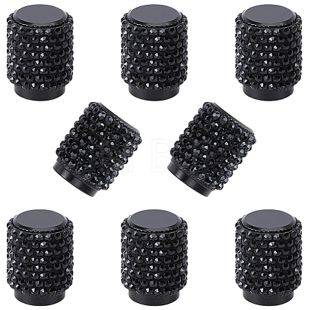 8Pcs Rubber Rhinestone Tire Valve Stem Caps FIND-GF0009-36A-1
