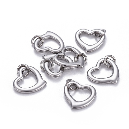 Non-Tarnish 304 Stainless Steel Open Heart Charms LS-STAS-L218-14P-1