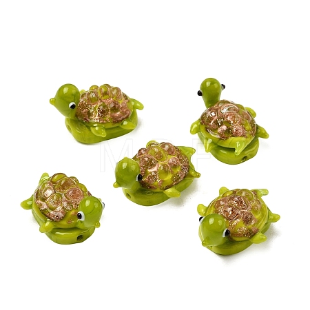 Handmade Gold Sand Lampwork Beads LAMP-K044-01D-1