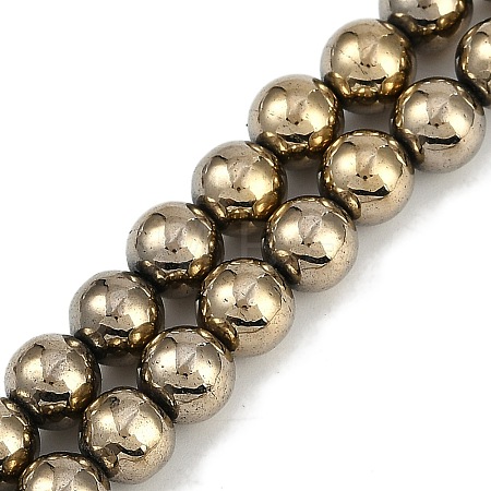 Electroplated Synthetic Magnetic Hematite Beads Strands G-G174-L01-03-1