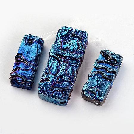 Electroplated Natural Dragon Bone Stone Big Pendants G-I177-17-1