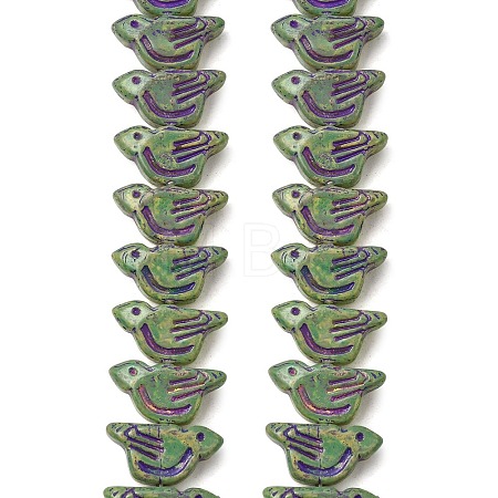 Painted Glass Beads Strands GLAA-Z021-19I-1