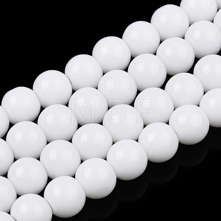 Opaque Solid Color Glass Beads Strands GLAA-T032-P6mm-02-1