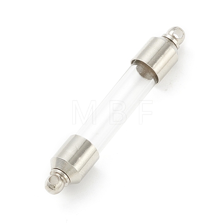 Transparent Glass Vial Pendant Normal Link Connectors GLAA-D004-03P-02-1