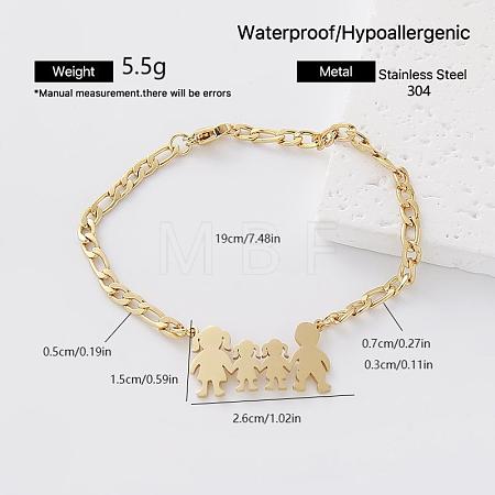Mother's Day 304 Stainless Steel Link Bracelets for Women AM7429-4-1