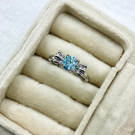 Brass Micro Pave Cubic Zirconia Finger Rings for Women WG8C618-02-1